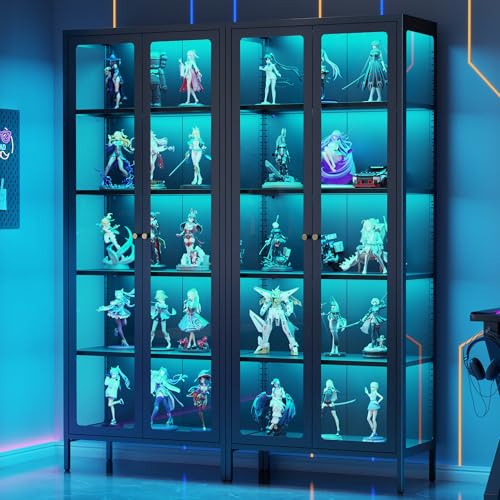 Desirable Life 5 Tier Glass Display Cabinet with 13 Color LED Lights, 67