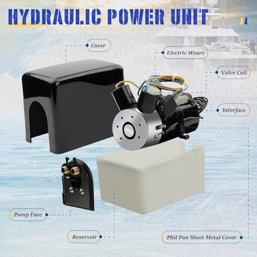 Image of V351HPU1 Hydraulic Power Unit-12V Replace for Pump Two Solenoid Valves Compatible with Bennett Marine