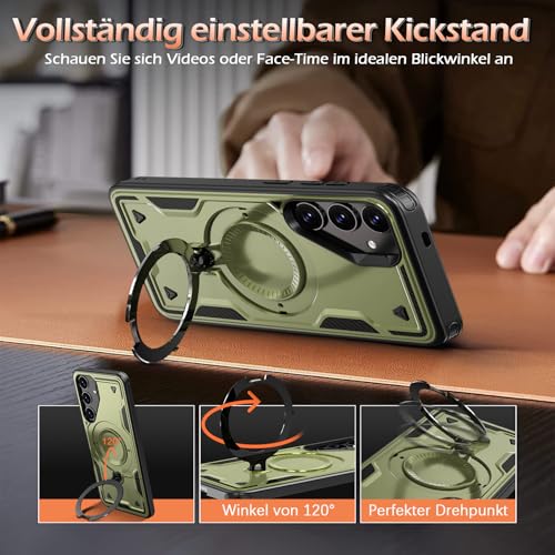 Image of for Samsung Galaxy S25 FE Case Magnetic with Stand, with Mag-Safe, with Screen Protector, Wireless Charging, Shockproof for Samsung S25 FE 5G Phone Case, Ring Holder Phone Cover, for Samsung S25 FE
