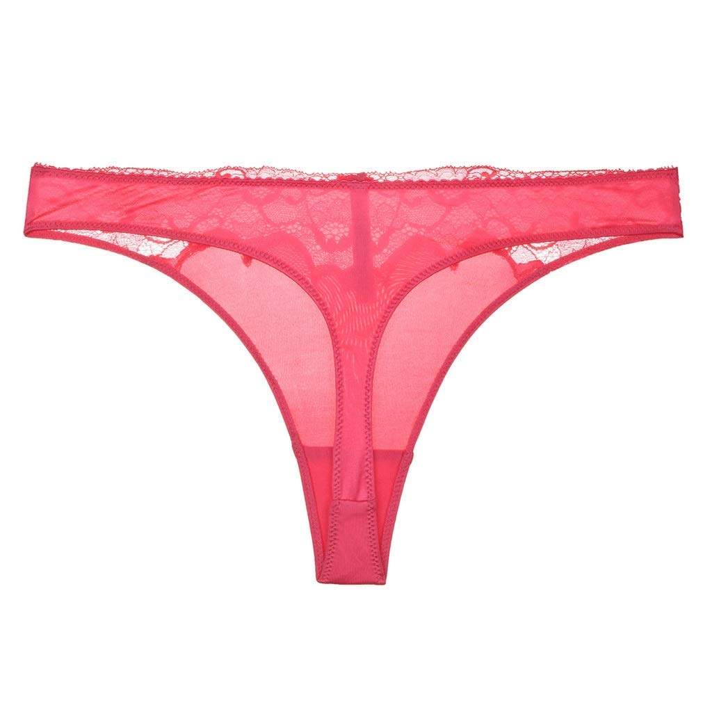 Sin marca Tanga de Encaje Sexy, algodón cómodo para Mujer, Cintura Baja, Calzoncillos Rojos (Talla: L)