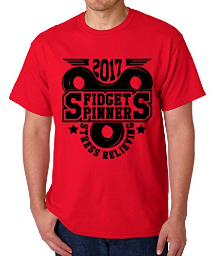 Image of Caseria Men's Cotton Printed T-Shirt -Fidget Spinner | 100% Cotton | Half Sleeves | Regular Fit | Printed | Round Neck | Graphic T Shirt