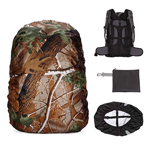 Value Sky Funda Impermeable para Mochila, Cubierta de Lluvia de Mochila para Excursionismo,Cmping,Viajar,Actividades al Aire Libre Mochila Polvo Protector De Lluvia (Camuflaje de Arbol, S)