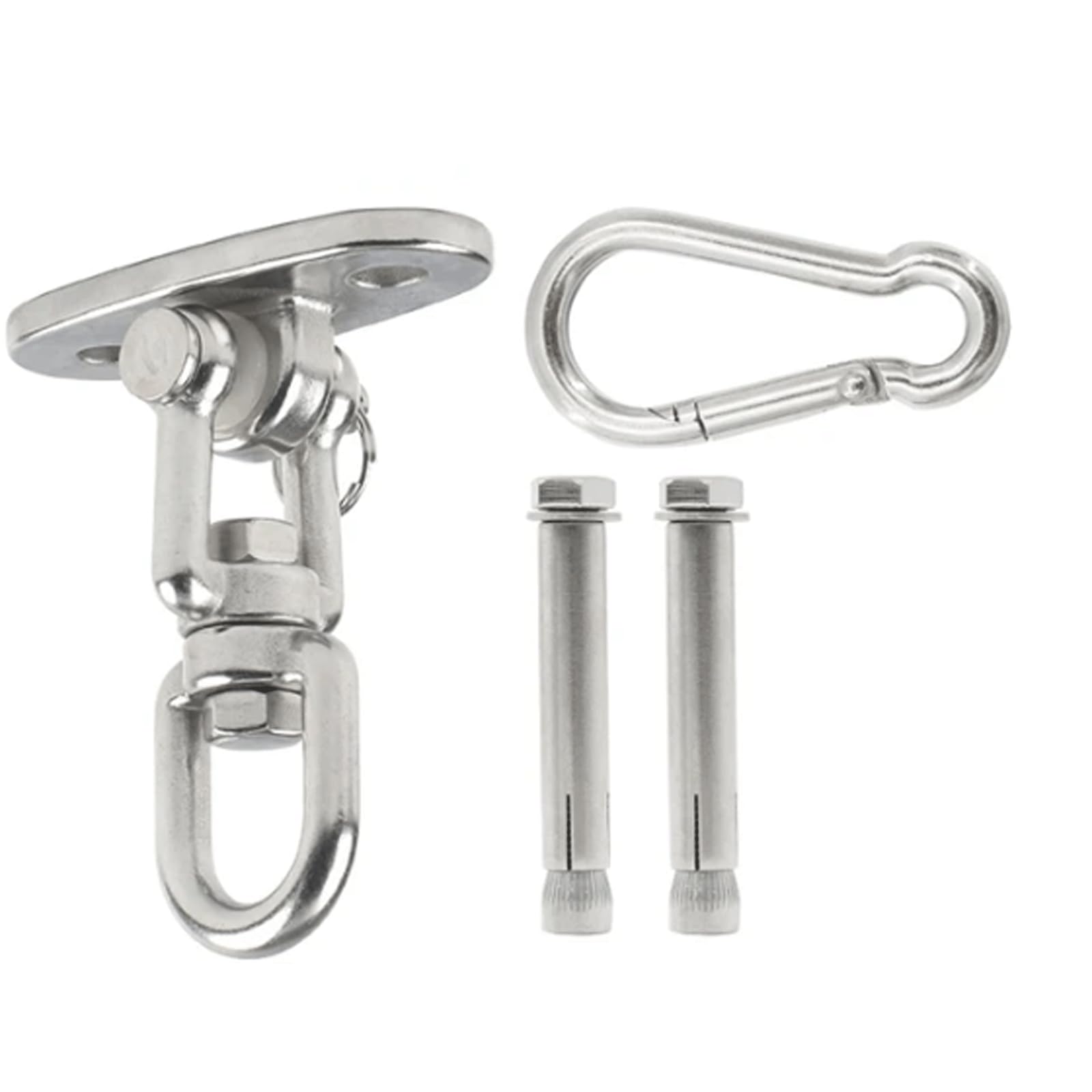 Gancho oscilante Accesorios de Columpio de Acero Inoxidable, Gancho de Carga, Placa Fija para Hamaca con Gancho y Tornillo para Silla Colgante con Bolsa de Arena