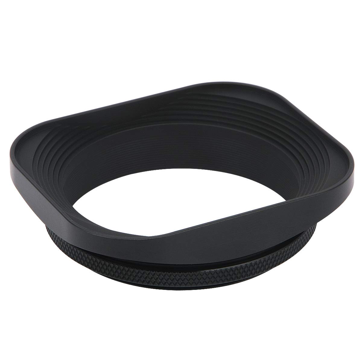 Haoge LH-B55T 55mm Metall Rechteckig Einschrauben Sonnenblende Gegenlichtblende mit Kappe für 55mm Canon Nikon Leica Leitz Zeiss Voigtländer Fujifilm Kamera Objektiv mit 55mm Filtergewinde Schwarz