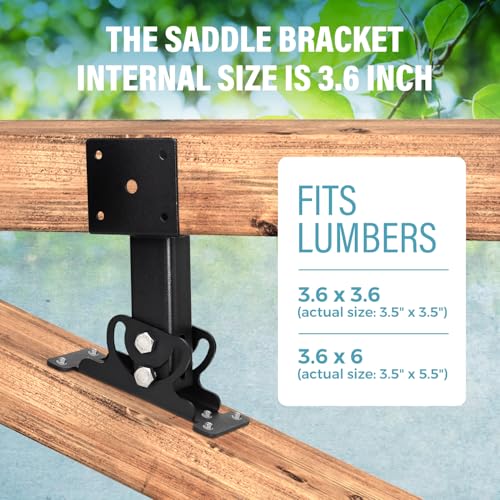 4 Pack 304 Stainless Steel 4x4 Heavy Duty Roof Riser Brackets Kit, Adjustable Roof Riser Beam Mount Brackets for Roof Pergola Gazebo (Black) by BTRAM - Used condition - Image 6