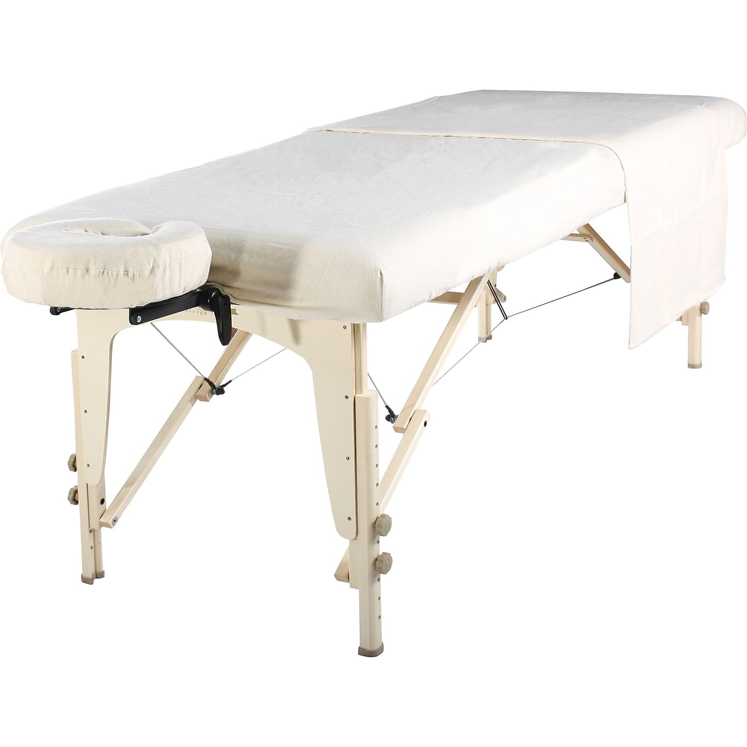 Master Massagetisch Flanell Blatt Set 3 in 1 Liegedecke, flache Platte, Gesichts-Kissenbezug Weiß