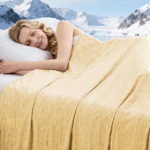 Image of Cooling Blanket Throw Size, 50 inchx70 inch Cooling Blankets for Hot Sleepers, Cold Blanket Thin Lightweight Breathable Soft for Couch Bed, Lightweight Blanket Keep Cool for Night Sweats