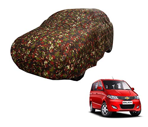 Image of Auto Hub Car Cover Compatible with Chevrolet Enjoy with Weather Proof, Triple Stitched, Enjoy Car Cover Jungle Look