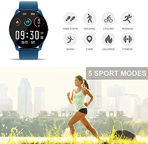 TEZER Smartwatch Damen Herren Fitness Armband Tracker 1.3 Zoll Touchscreen Fitness Uhr Sportuhr mit Schrittzähler Pulsuhren Stoppuhr für Wasserdicht Smart Watch für iOS Android – Bild 3