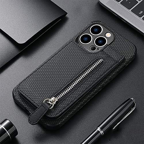 Étui en cuir iPhone 13 noir avec fentes cartes, l'élégance minimaliste