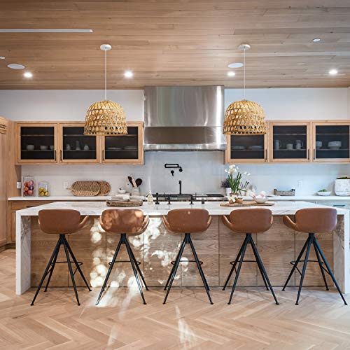 SkyTalent Woven Bamboo Pendant Light, Natural Simple Hand Weaved Pendant Light, Creative Farmhouse Hanging lamp Rattan Chandelier Pendant Light for Dining Room Bedroom - Image 4