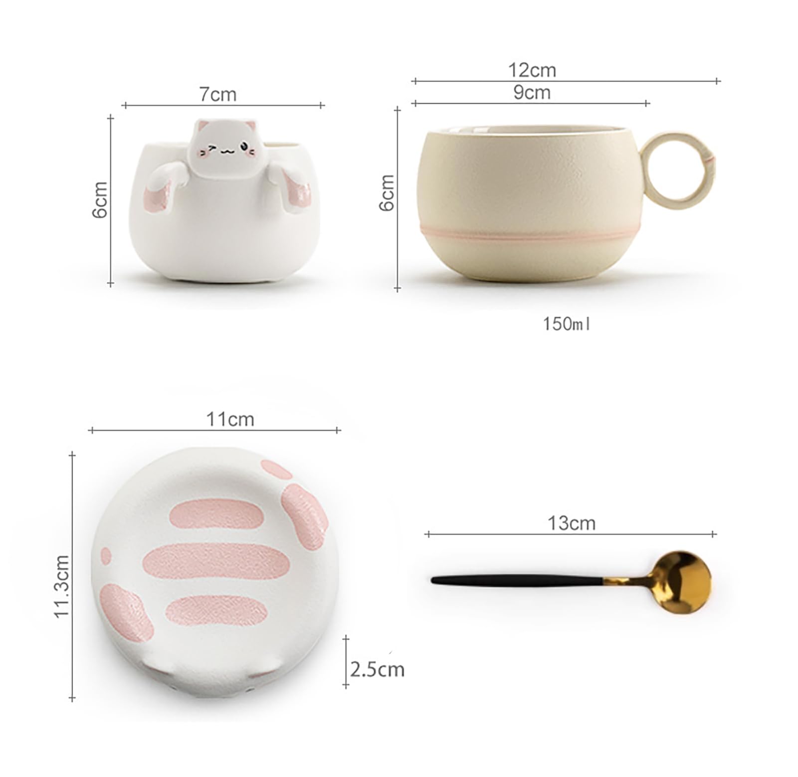 Tazza con infusore per tè, tazza da tè con infusore e coperchio, ideale per tè sfuso, tazza da tè con gatto della fortuna, tazza da tè in ceramica, tazze da caffè creative
