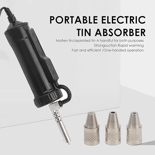 Miniatura 6 de Soldador eléctrico - Bomba desoldadora automática de 30 W con succión al vacío, 3 boquillas (0.049 pulgadas, 0.069 pulgadas, 0.079 pulgadas),