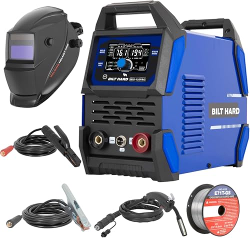 BILT HARD 135A 3-in-1 IGBT Inverter Welder, 110V Flux Core MIG/Lift TIG/Stick Welding Machine with...