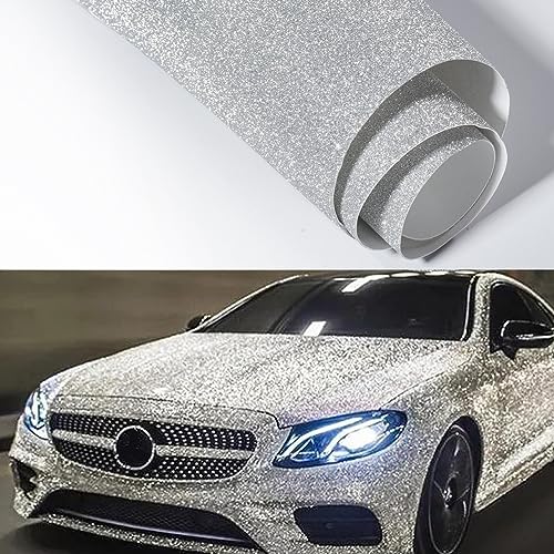 Film de protection voiture argenté pailleté Blueshyhall 30x200 cm imperméable pour thermoformage