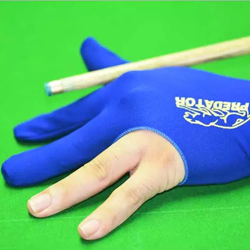 Finger Billar Guantes, Snooker Guantes, Negro Guante de Billar, Guante de Spandex de Tres Dedos Abierto, la Izquierda Guante de Billar Cue Guantes de Billar 6 Piezas Azul Tokaneit