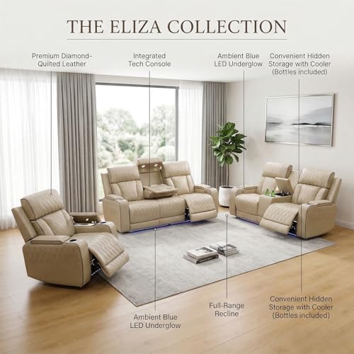 Luxury leather sofa set