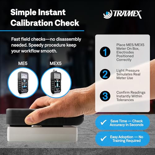 Image of Tramex Accessory Pack for Meters MEX5 & ME5 | Use When Measuring Moisture Content in Wood, Drywall & Building Materials | Calibration Check Box, Extension Handle, 1 Set of Slide Protectors & Pouch