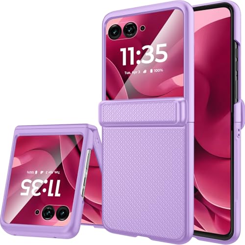 Coque Razr Ultra 2025 Miimall violette avec charnière et protection écran