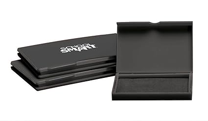 School Smart Pre-Inked Stamp Pad, Size 1, Black