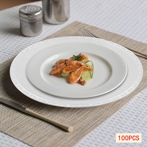 Platos Cargadores Redondos 13in Set x100 Plástico Plateado miniatura 2