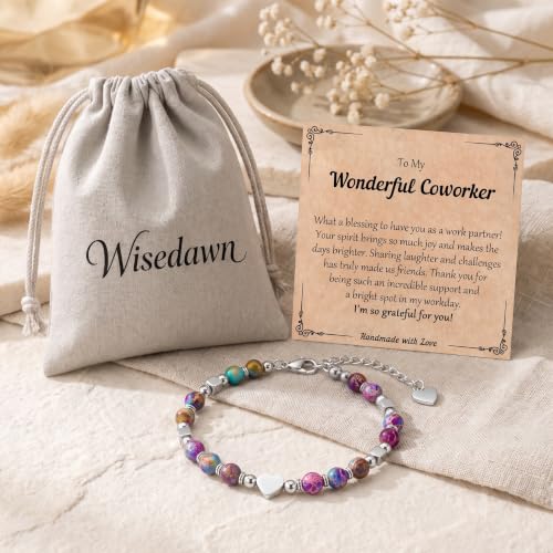 Image of Gifts for Women & Girl, Healing Natural Stone Beads Heart Bracelets with Quote Card, Back to School Valentines Mothers Day Graduation Christmas Birthday Gifts