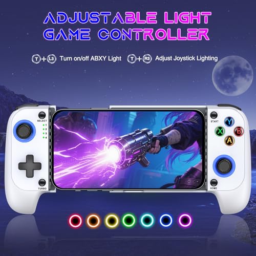 Mobile Game Controllers for iPhone/Android, Hall Effect Phone Controllers Support Phone Case,Game Controllers for Xbox,for PlayStation,Cloud/Steam Gaming