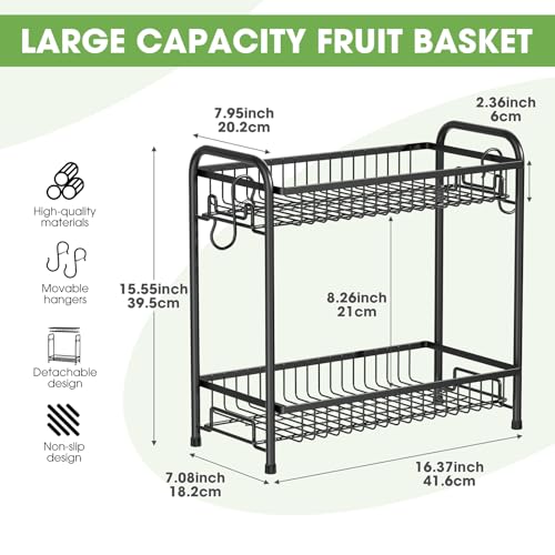 50% Off AURIKAR 2-Tier Fruit Basket with Banana Hanger - Image 5