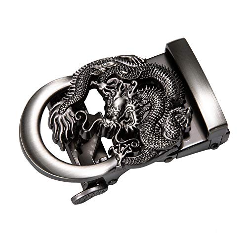 Image of Barry.Wang Mens Belts Leather Ratchet Automatic Buckle Slide Click 1 3 /8 inch Designer Dress Fashion Classic Casual Work Business