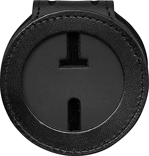 Clip de ceinture rond Texas en cuir noir anti-perte avec découpe 94