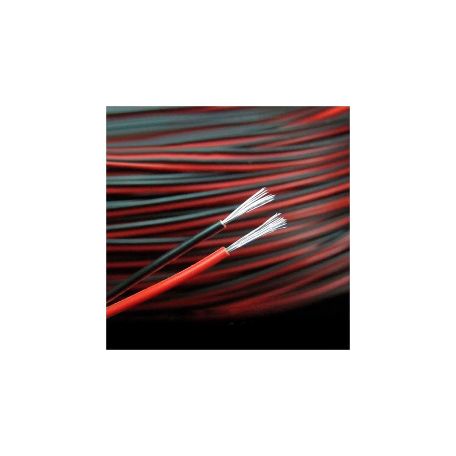 LEDKIA LIGHTING Rollo 100m Cable Eléctrico Plano Manguera 2x0.5mm² para Tiras LED Monocolor Negro