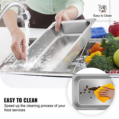 Vevor FULL SIZE PAN WITH LID 4 Pack Hotel Pan 3.7 Inch Deep Steam Table Pan Full Size thumb #4