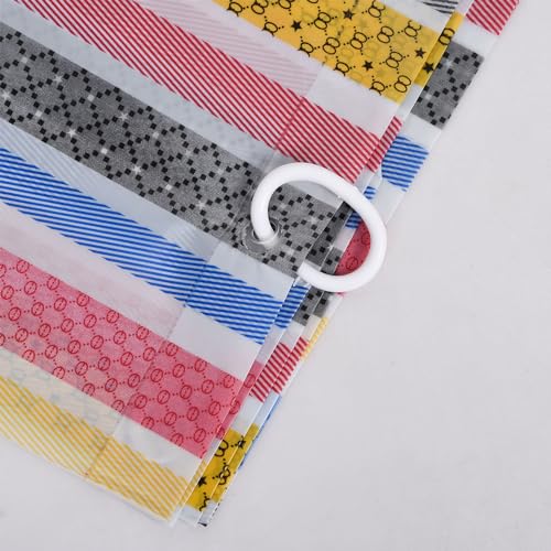 Image of Kuber industries AC Curtain | PVC Door Window Curtain | Curtains for Door | Lining Curtain for Bathroom | Window Blackout Curtain | Shower Curtain with 8 Rings | 7 Feet | Pack of 2 | Multicolor