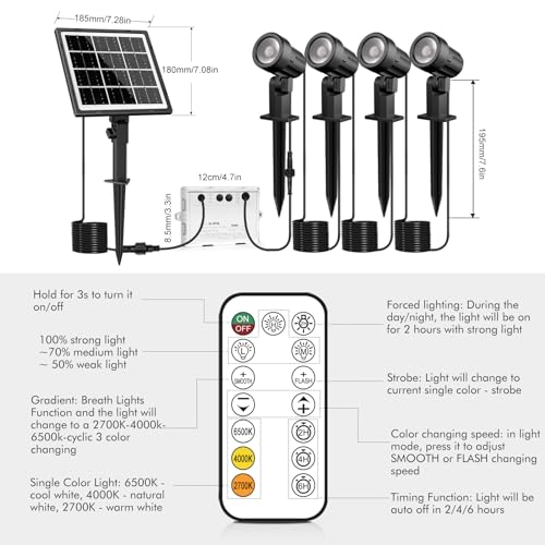 Spot solaire changeant de couleur pour éclairage extérieur - 7