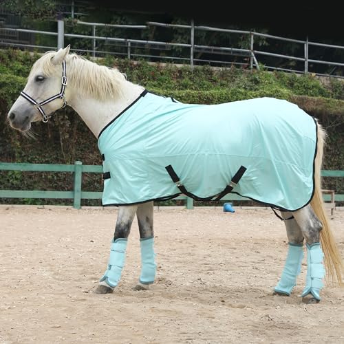 Image of LEAFOREST Horse Mesh Fly Sheet Standard Neck Summer Rug Green 69 inch