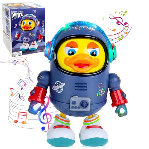 Electric Musical Dancing Duck Robot Toy Wiggling Dancing Space Duck Toys
