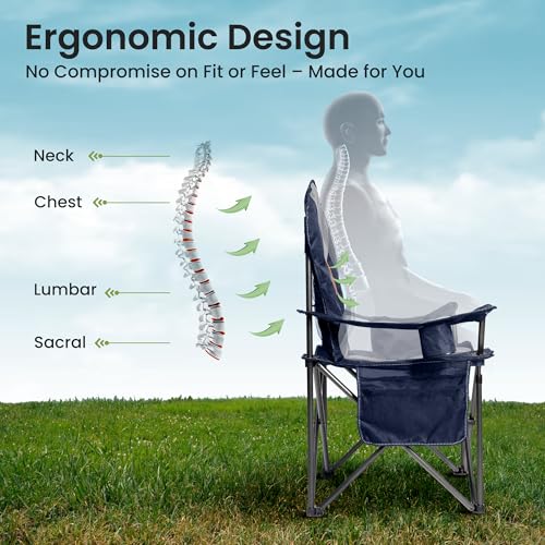 Foristrail Oversized Camping Chair Heavy Duty 500LB - Portable Folding Chair with Cooler Bag, Cup Holder & Waterproof Phone Case for Adults, Beach, Hiking, Backyard の商品画像 6