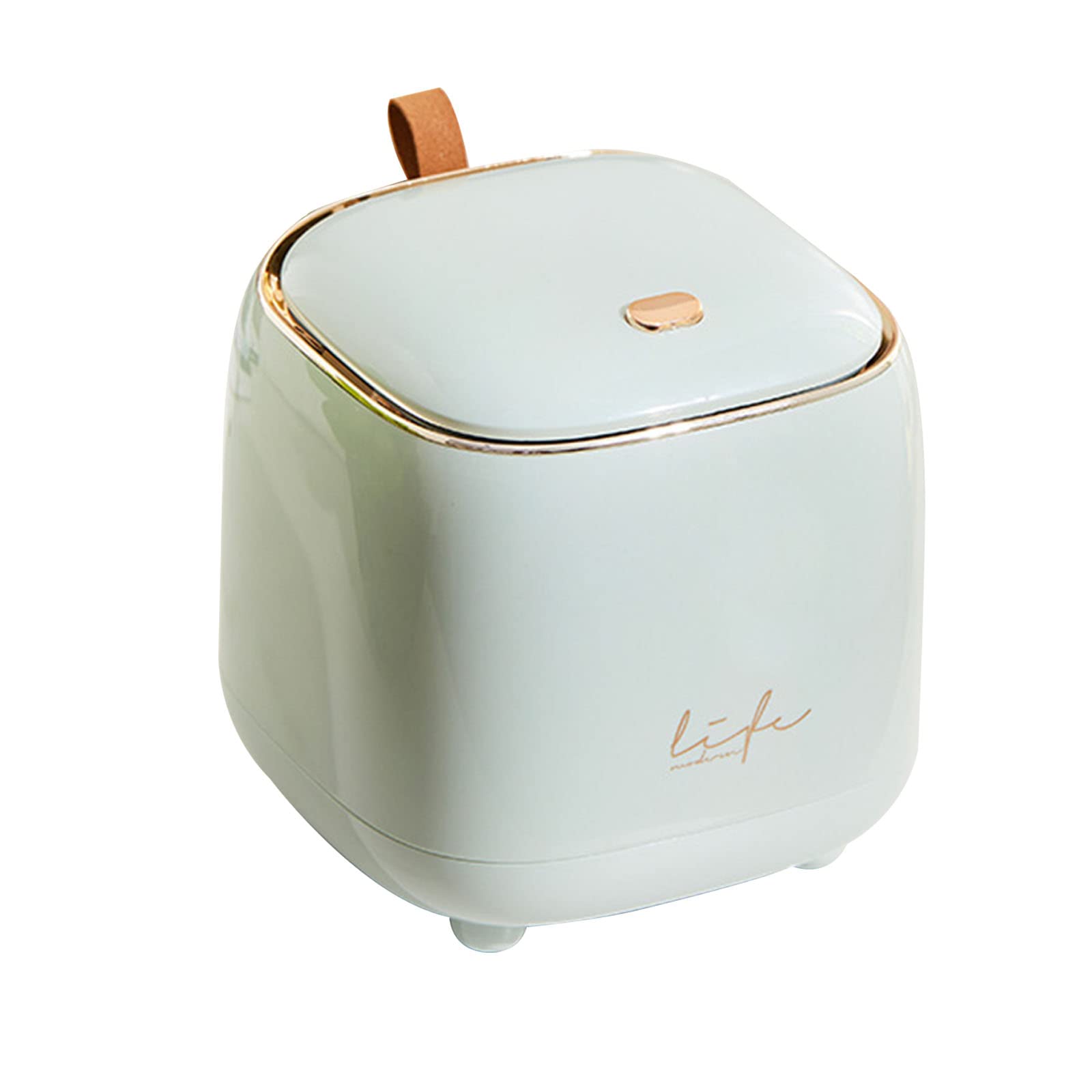 Jazuaiao Desktop Bin Small Trash Can with Lid Double Layer Garbage Press Case for Kitchen Bedroom Home Trash for Car