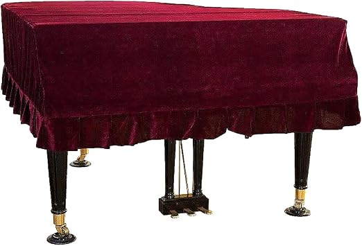 J&C Grand Piano Cover 220G Thicker Pleuche Cloth Golden Velvet 5ft 5.5ft 58ft 6ft 6.8ft 7.5ft 8 ft Dust-proof Anti-static Universal Covers Violet Purple 5 -5.3ft