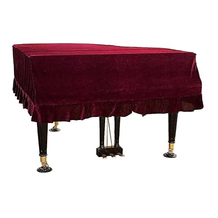 J&C Grand Piano Cover 220G Thicker Pleuche Cloth Golden Velvet 5ft 5.5ft 5?8ft 6ft 6.8ft 7.5ft 8 ft Dust-proof Anti-static Universal Covers Violet Purple 5 -5.3ft