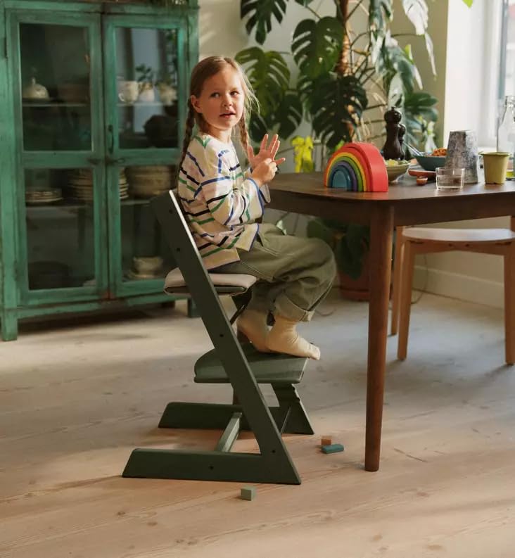 Image of Stokke Tripp Trapp Chair from Stokke - Adjustable, Convertible Chair for Toddlers, Children & Adults - Classic, Convenient, Comfortable, Ergonomic Back + Foot Support, Can Hold Up to 136 kg (Marble Green)