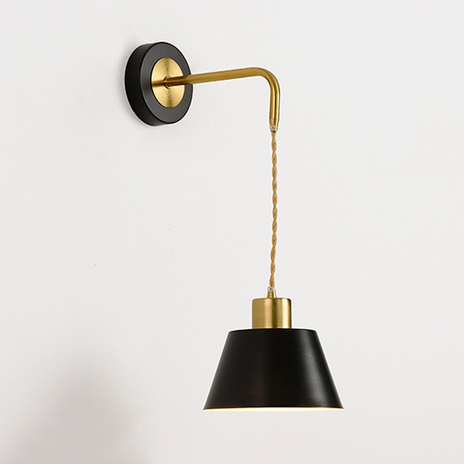 AWEITG Minimalist Black/White E26/E27 Wall Lamp - Durable Hardware Sconce for Home Decoration(Dark-2)