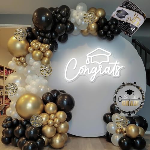 Image of Congrats Grad Neon Sign Congrats Neon Lights Signs for Backdrop Graduation Party Wall Decor Dimmable Congratulations Neon Sign Celebration Grad Neon Wall Sign Gifts