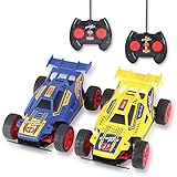 Kidzlane Kids Remote Control Cars – 2 Race Cars Racing Together with All-Direction Drive, 35 ft Rang