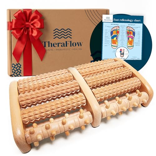 TheraFlow Foot Massager Roller for Plantar Fasciitis Relief and Neuropathy Pain Relief for...