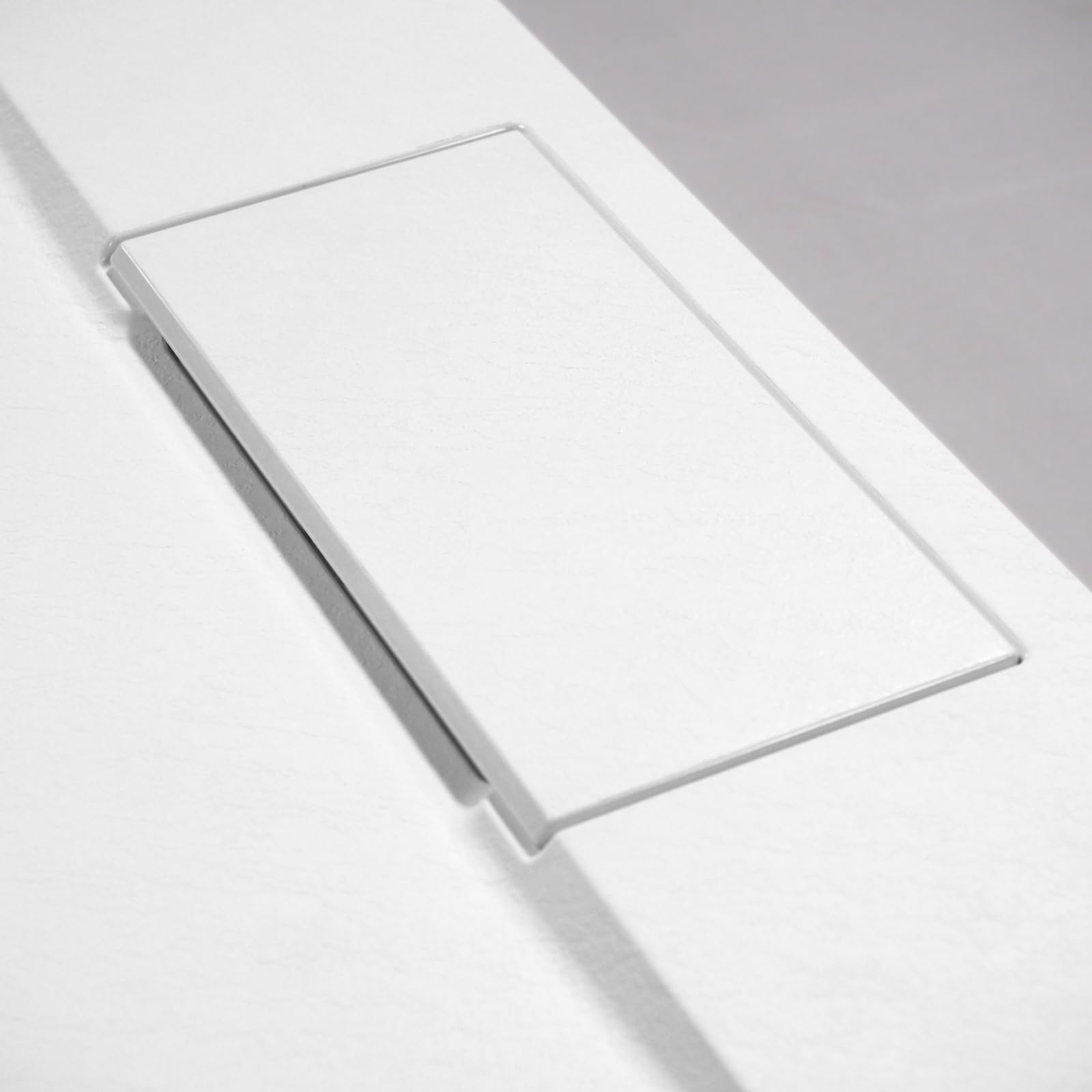 WITEN&NOCK SMC Duschwanne 140x100cm weiß Brausewanne Duschtasse extra flache Steinoptik Antirutsch inkl. Abdeckung und Ablaufgarnitur Ø90mm Siphon