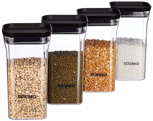Amazon Brand - Solimo Plastic Storage Jar and Container Set I Air...