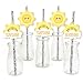 You are My Sunshine Paper Straw Decor - Baby Shower or Birthday Party Striped Decorative Straws - Set of 24