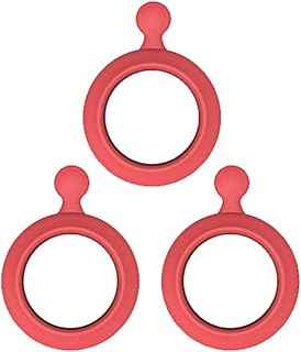 Paquete de 3 protectores de carrete de pesca de silicona con mango de cinturón para hilados serie 500-8000 (rojo L)