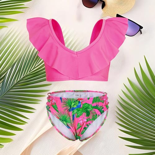 Girls Swimsuit Two Pieces Bikini Set Ruffle Bathing Suits Kids Flounced Beach Pool Swimwear for 6-13 Years2